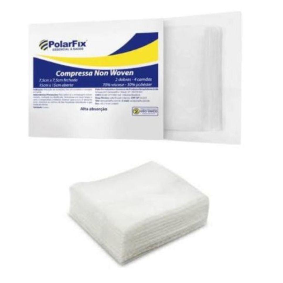 Compressa de Gaze Estéril Não Aderente 07,5x7,5cm C/10 (Non Woven
