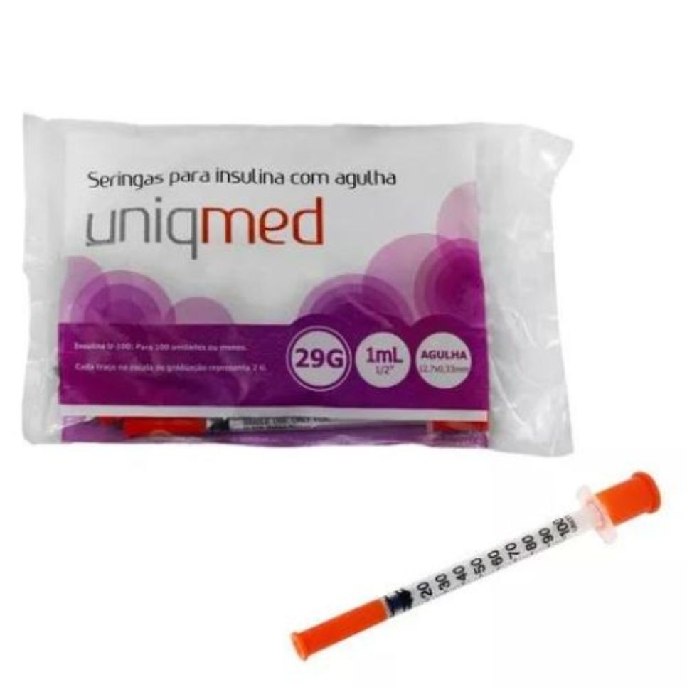 Seringa Insulina 1ml 29G 12,7x0,33 C/10 - UNIQMED