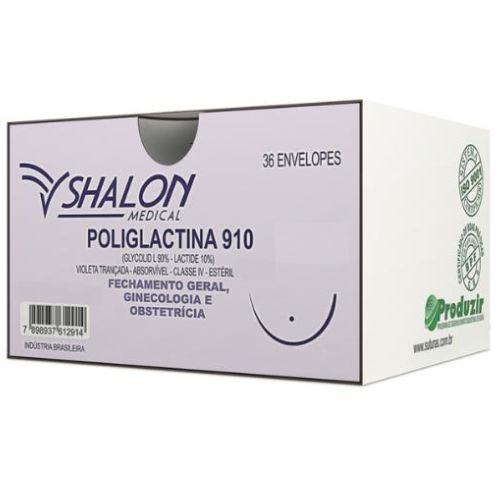 Fio de Sutura Poliglactina 3-0 Ag 2,5cm C/36 Violeta 70cm L530MR25 - SHALON