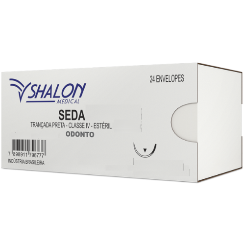 Fio de Seda 45cm C/Ag 20mm S740MR20 Preta Tran�ada - SHALON